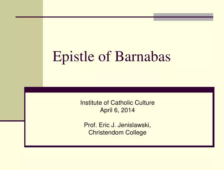 epistle of barnabas
