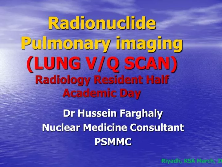 radionuclide pulmonary imaging lung v q scan radiology resident half academic day