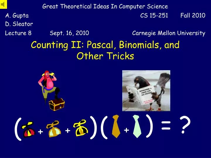 counting ii pascal binomials and other tricks