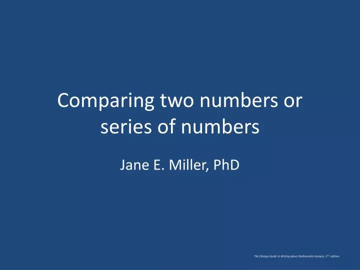 comparing two numbers or series of numbers