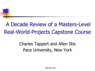 A Decade Review of a Masters-Level Real-World-Projects Capstone Course