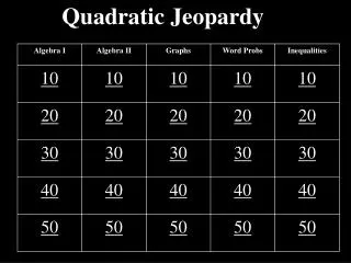 Quadratic Jeopardy