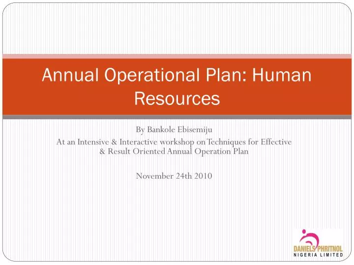 annual operational plan human resources