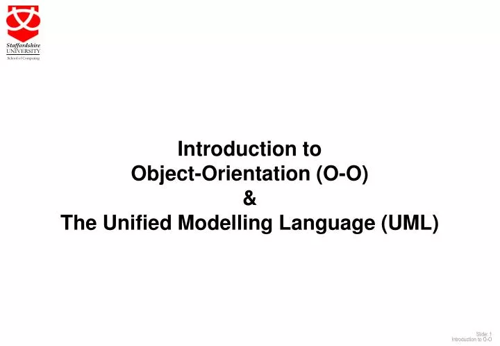 introduction to object orientation o o the unified modelling language uml