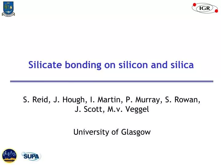 silicate bonding on silicon and silica