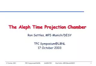 The Aleph Time Projection Chamber