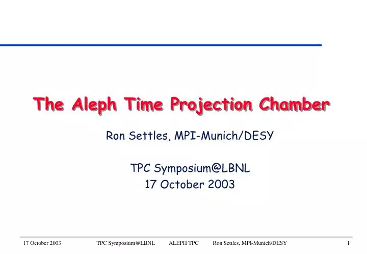 the aleph time projection chamber