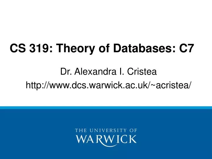 cs 319 theory of databases c7