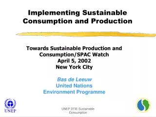 Implementing Sustainable Consumption and Production