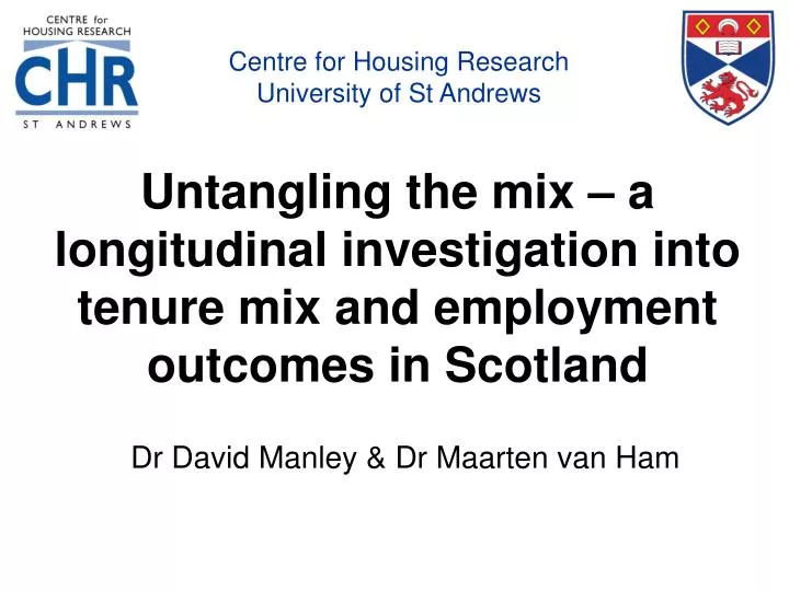 untangling the mix a longitudinal investigation into tenure mix and employment outcomes in scotland