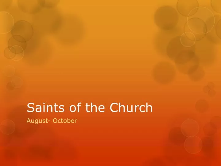 saints of the church
