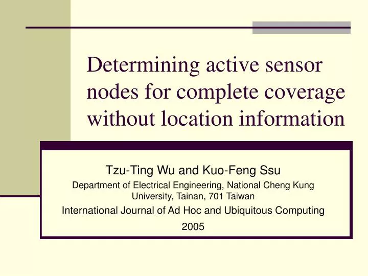 determining active sensor nodes for complete coverage without location information