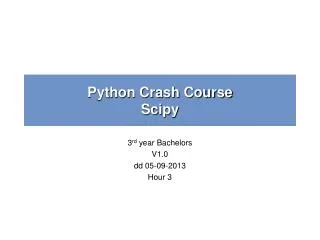 Python Crash Course Scipy