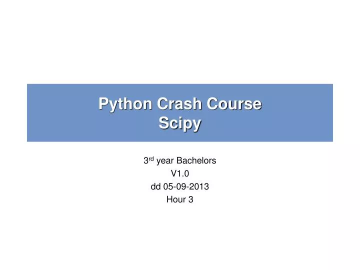 python crash course scipy