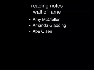 reading notes wall of fame