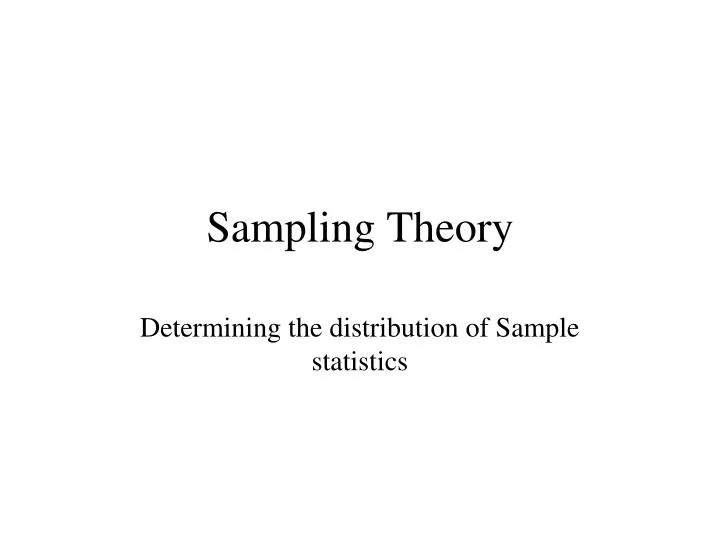 sampling theory