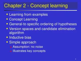 Chapter 2 - Concept learning