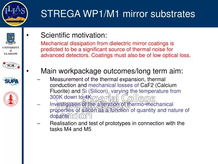 strega wp1 m1 mirror substrates