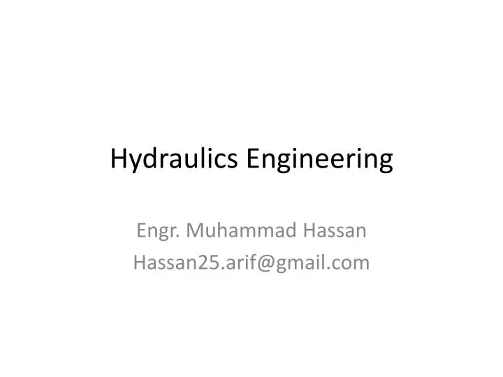 hydraulics engineering