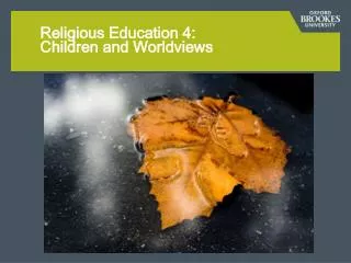 Religious Education 4: Children and Worldviews