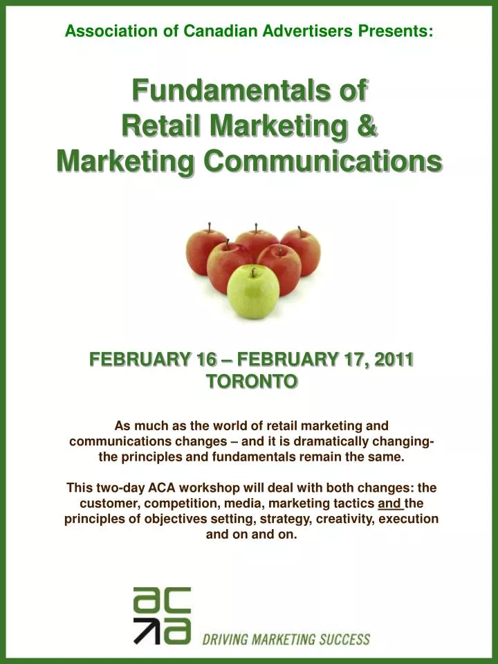 fundamentals of retail marketing marketing communications