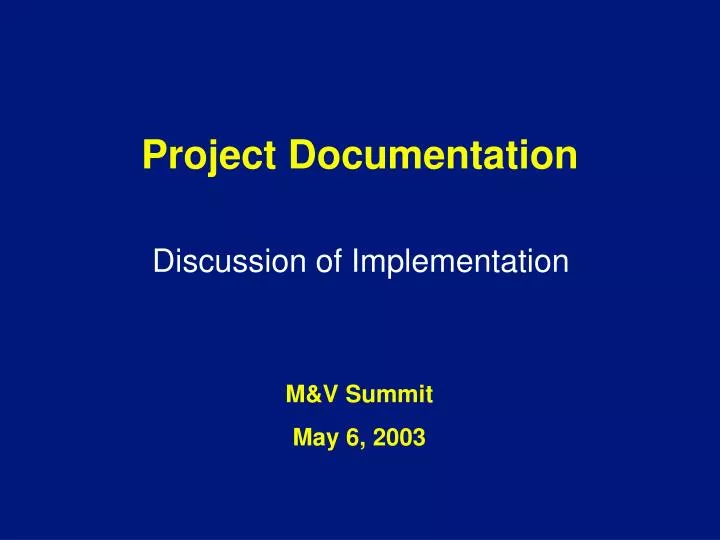project documentation