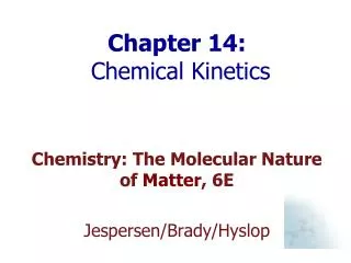 Chapter 14: Chemical Kinetics