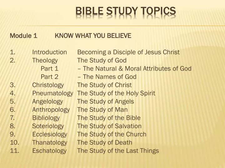bible study topics
