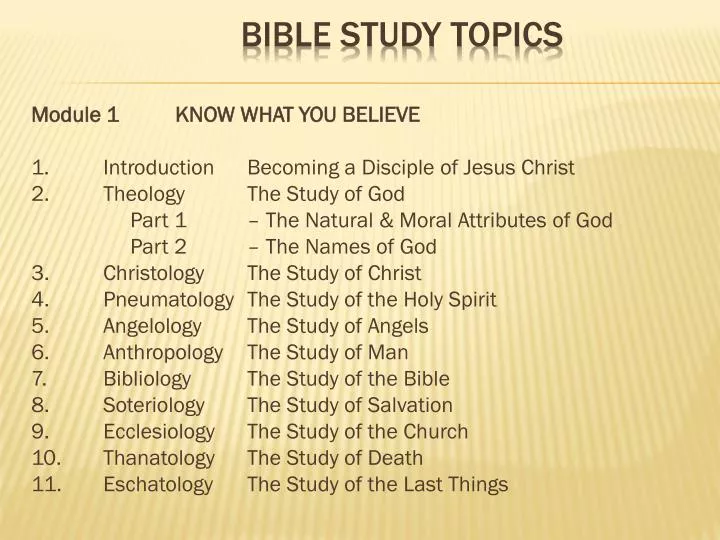 PPT Bible Study Topics PowerPoint Presentation Free Download ID 