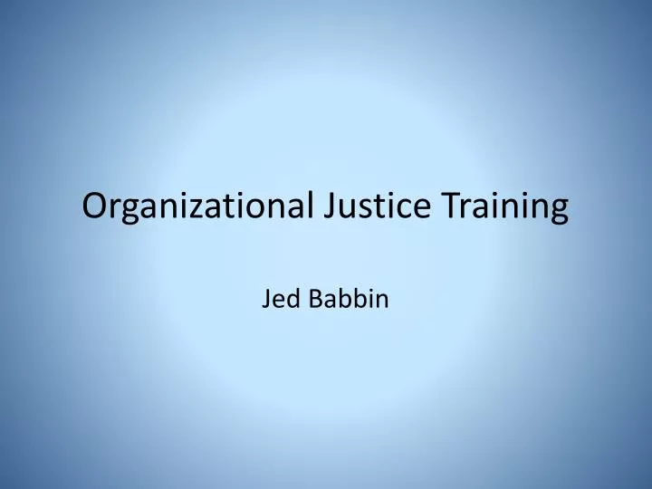 organizational justice training