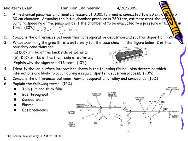 mid term exam thin film engineering 4 28 2009