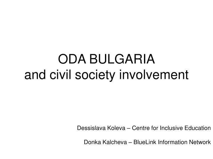 oda bulgaria and civil society involvement