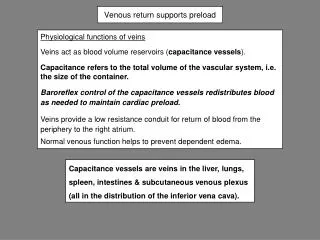 Venous return supports preload