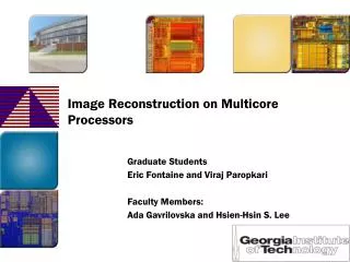 Image Reconstruction on Multicore Processors