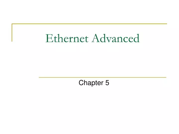 ethernet advanced