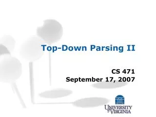 Top-Down Parsing II