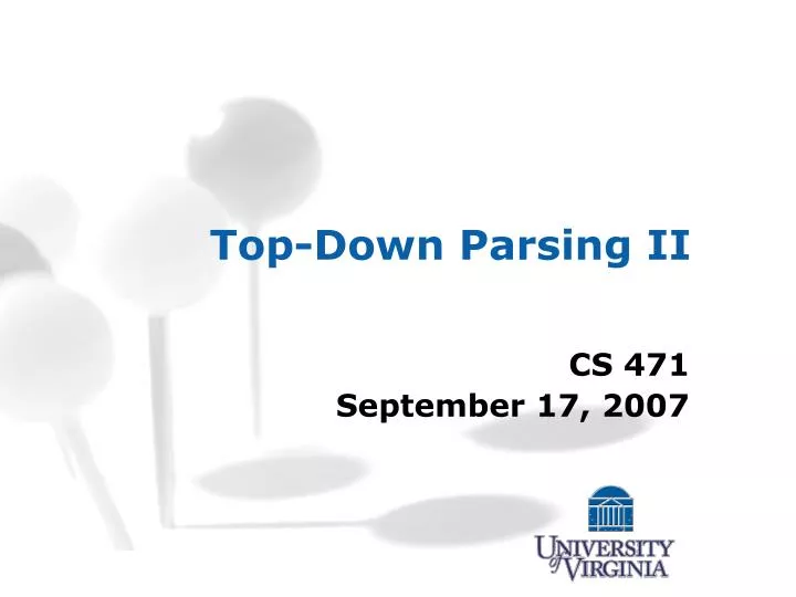 top down parsing ii