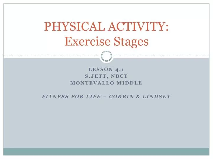 physical activity exercise stages