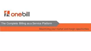 OneBill - Subscription Billing Platform: An Overview