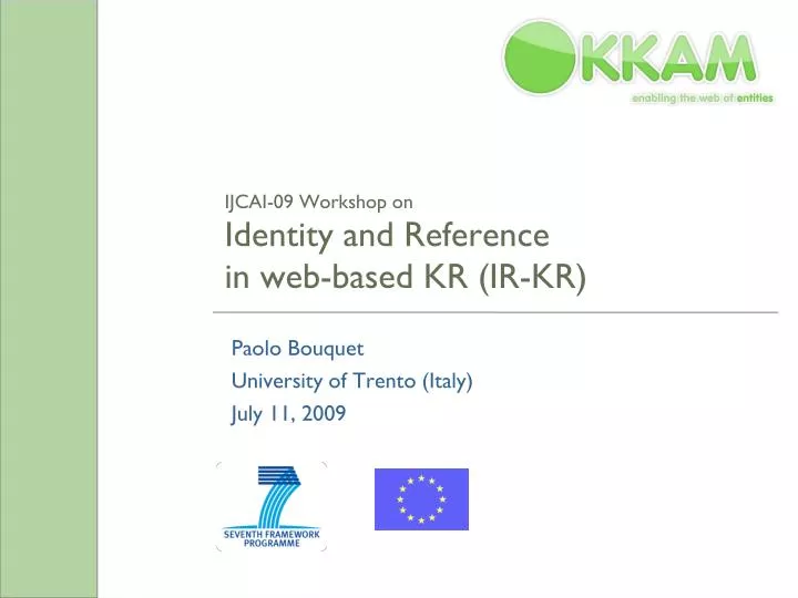 ijcai 09 workshop on identity and reference in web based kr ir kr