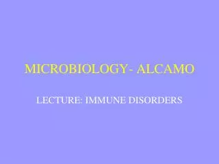 MICROBIOLOGY- ALCAMO