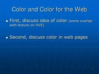 Color and Color for the Web
