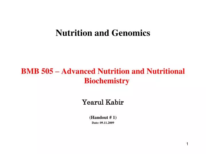 nutrition and genomics