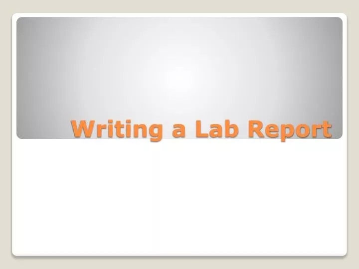 writing a lab report