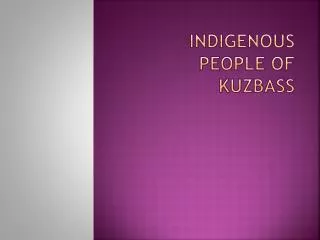 Indigenous people of Kuzbass