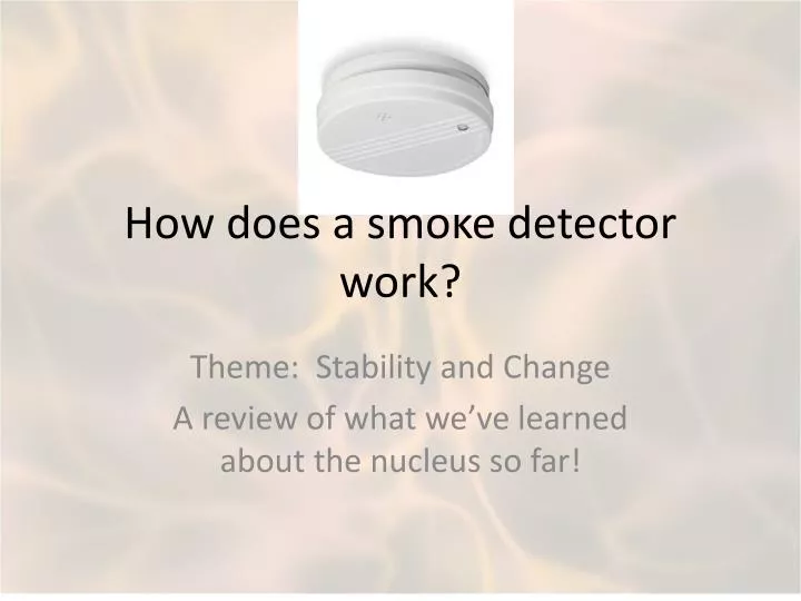 how does a smoke detector work