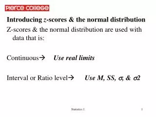 Introducing z -scores &amp; the normal distribution