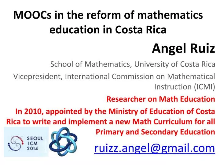 moocs in the reform of mathematics education in costa rica
