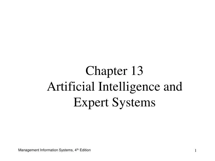 chapter 13 artificial intelligence and expert systems