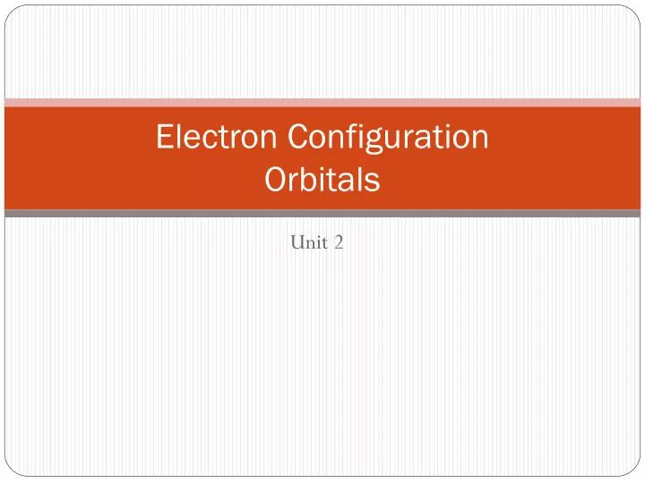 electron configuration orbitals